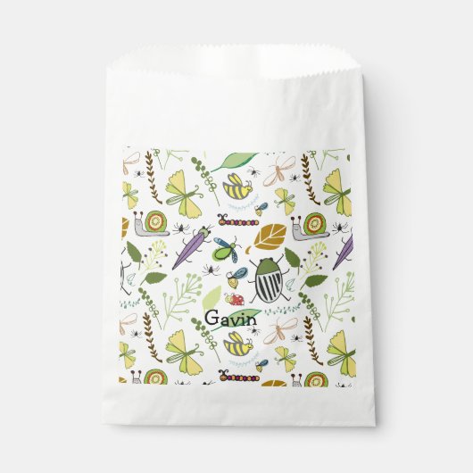 誕生日パーソナライズされたパーティーの好意バッグバグデザイン フェイバーバッグ (正面)