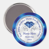 誕生日パーソナライズされたパーティーの好意、任意の年 マグネット (正面/裏面)