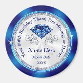 誕生日パーソナライズされたパーティーの好意、任意の年 マグネット (正面)