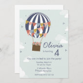 誕生日パーソナライズされたパーティーの招待バルーン 招待状 (正面/裏面)