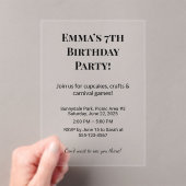 誕生日パーソナライズされたパーティーの招待 アクリル招待状 (インサイチュ (ポータブル))