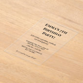 誕生日パーソナライズされたパーティーの招待 アクリル招待状 (レイダウン)