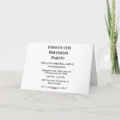 誕生日パーソナライズされたパーティーの招待 招待状 (裏面)