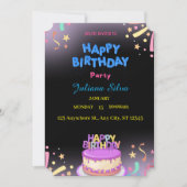 誕生日パーソナライズされたパーティーの招待 招待状 (正面)