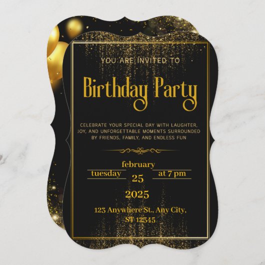 誕生日パーソナライズされたパーティーの招待 招待状 (正面/裏面)