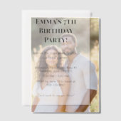 誕生日パーソナライズされたパーティーのVellumオーバーレイ ベラム紙招待状 (オフセット (カップル))