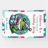 誕生日パーソナライズされたパーティーカエルをテーマにした歓迎 横断幕 (横)