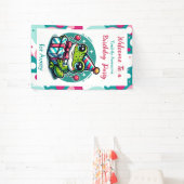 誕生日パーソナライズされたパーティーカエルをテーマにした歓迎 横断幕 (インサイチュ)