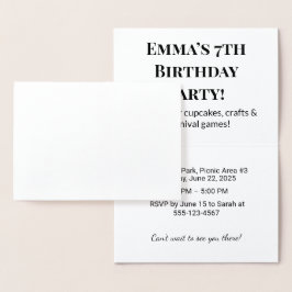 誕生日パーソナライズされたパーティー招待箔カード 箔カード