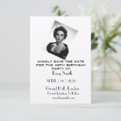 誕生日パーソナライズされたパーティー日付カードの保存 セーブザデート (スタンド正面)