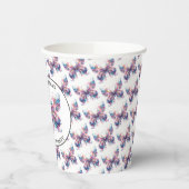 誕生日パーソナライズされたパーティー紙カップバタフライ 紙コップ (左)