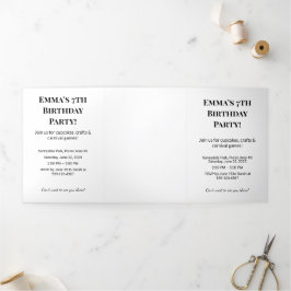 誕生日パーソナライズされたパーティー3つ折り文字折り 三つ折り招待状