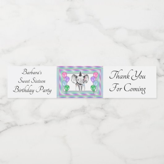 誕生日パーソナライズされたパーティー ペットボトルラベル (シングルラベル)