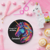 誕生日パーソナライズされたパーティーUnicornファンタジー ペーパープレート (パーティー)