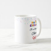 誕生日パーソナライズされたマグ – 思慮深く実用的 コーヒーマグカップ (正面右)