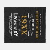 誕生日パーソナライズされたモノグラム伝説的な父 フリースブランケット (正面(横))