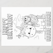 誕生日パーソナライズされたユニコーン着色ページ  チラシ (裏面)