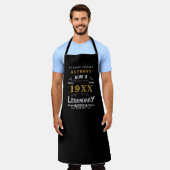 誕生日パーソナライズされたレトロヴィンテージモノグラム エプロン (着用した状態)