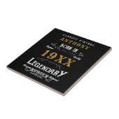 誕生日パーソナライズされたレトロヴィンテージモノグラム タイル (側面)