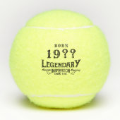 誕生日パーソナライズされたレトロヴィンテージモノグラム テニスボール (正面)
