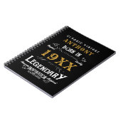 誕生日パーソナライズされたレトロヴィンテージモノグラム ノートブック (左側)