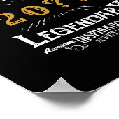 誕生日パーソナライズされたレトロヴィンテージモノグラム ポスター (角)