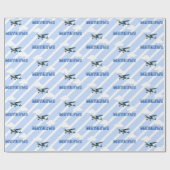 誕生日パーソナライズされたヴィンテージ機少年 ラッピングペーパー (フラット)