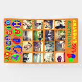 誕生日パーソナライズされた写真コラージュのバナー 横断幕 (横)