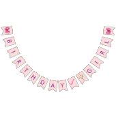 誕生日パーソナライズされた女 バンティングフラッグ (全)