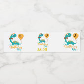 誕生日パーソナライズされた少年の恐竜 ペットボトルラベル (シングルラベル)