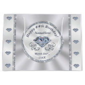 誕生日パーソナライズされた抱き枕、任意の年/大事な行事 ラージペーパーバッグ (正面)