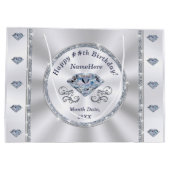 誕生日パーソナライズされた抱き枕、任意の年/大事な行事 ラージペーパーバッグ (裏面)