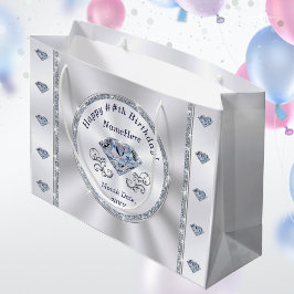 誕生日パーソナライズされた抱き枕、任意の年/大事な行事 ラージペーパーバッグ