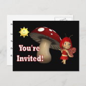 誕生日パーソナライズされた招待状はがき妖精 インビテーションポストカード (正面/裏面)