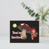 誕生日パーソナライズされた招待状はがき妖精 インビテーションポストカード (スタンド正面)
