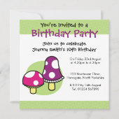 誕生日パーソナライズされた招待状-キノコ 招待状 (正面)