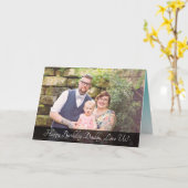 誕生日パーソナライズされた用ファミリーフォトパパカード カード (黄色い花)