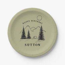 誕生日パーソナライズされた紙プレートキャンプ ペーパープレート