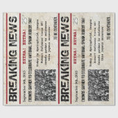 誕生日パーソナライズされた見出しニュース ラッピングペーパー (フラット)