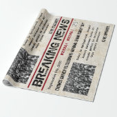 誕生日パーソナライズされた見出しニュース ラッピングペーパー (アンロールド)