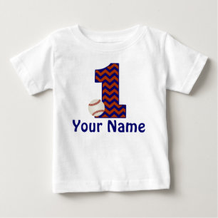誕生日パーソナライズされた野球シャツ ベビーTシャツ