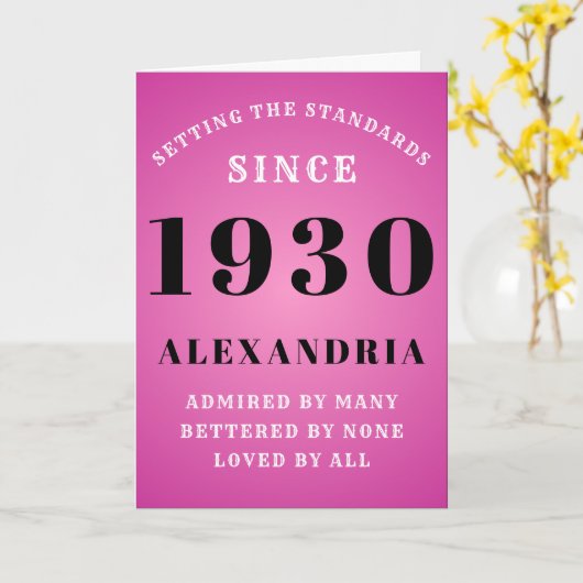 誕生日パーソナライズされた1930はっきりしたピンガーリーク カード (黄色い花)