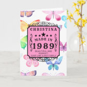 誕生日パーソナライズされた1989 Buttray Add Your Name カード (黄色い花)