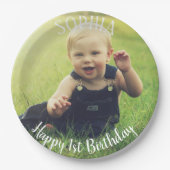 誕生日パーソナライズされた1 ペーパープレート (正面)