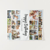 誕生日パーソナライズされた24フォトコラージュ タペストリー (正面(横))