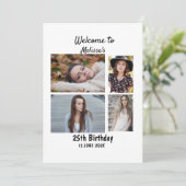 誕生日パーソナライズされた4フォトコラージュ 招待状 (スタンド正面)