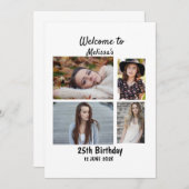 誕生日パーソナライズされた4フォトコラージュ 招待状 (正面/裏面)