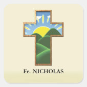 誕生日パーソナライズされた スクエアシール (正面)