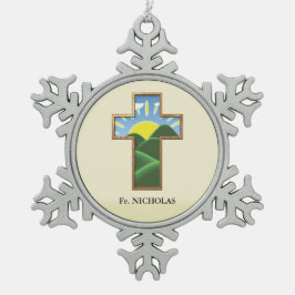 誕生日パーソナライズされた スノーフレークピューターオーナメント