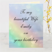 誕生日パーソナライズされた・ワイフデザイン カード (黄色い花)
